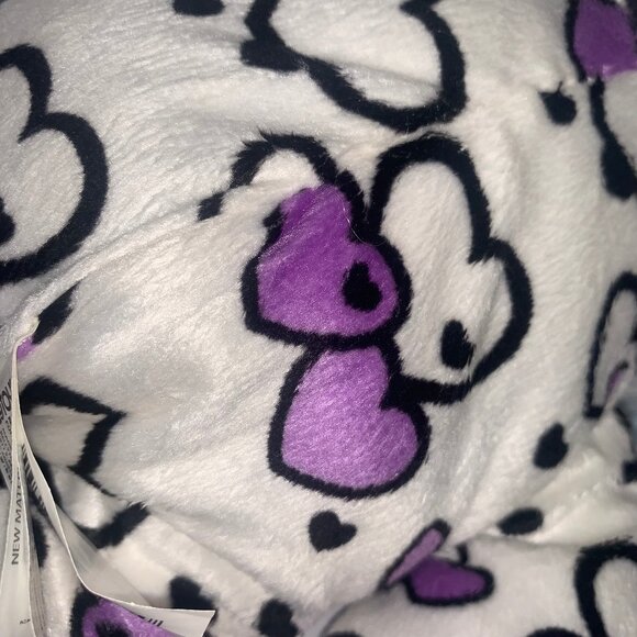 Kellytoy Heart Print Valentines Day Plush Purple Hearts Stuffed Animal Toy - Picture 5 of 6